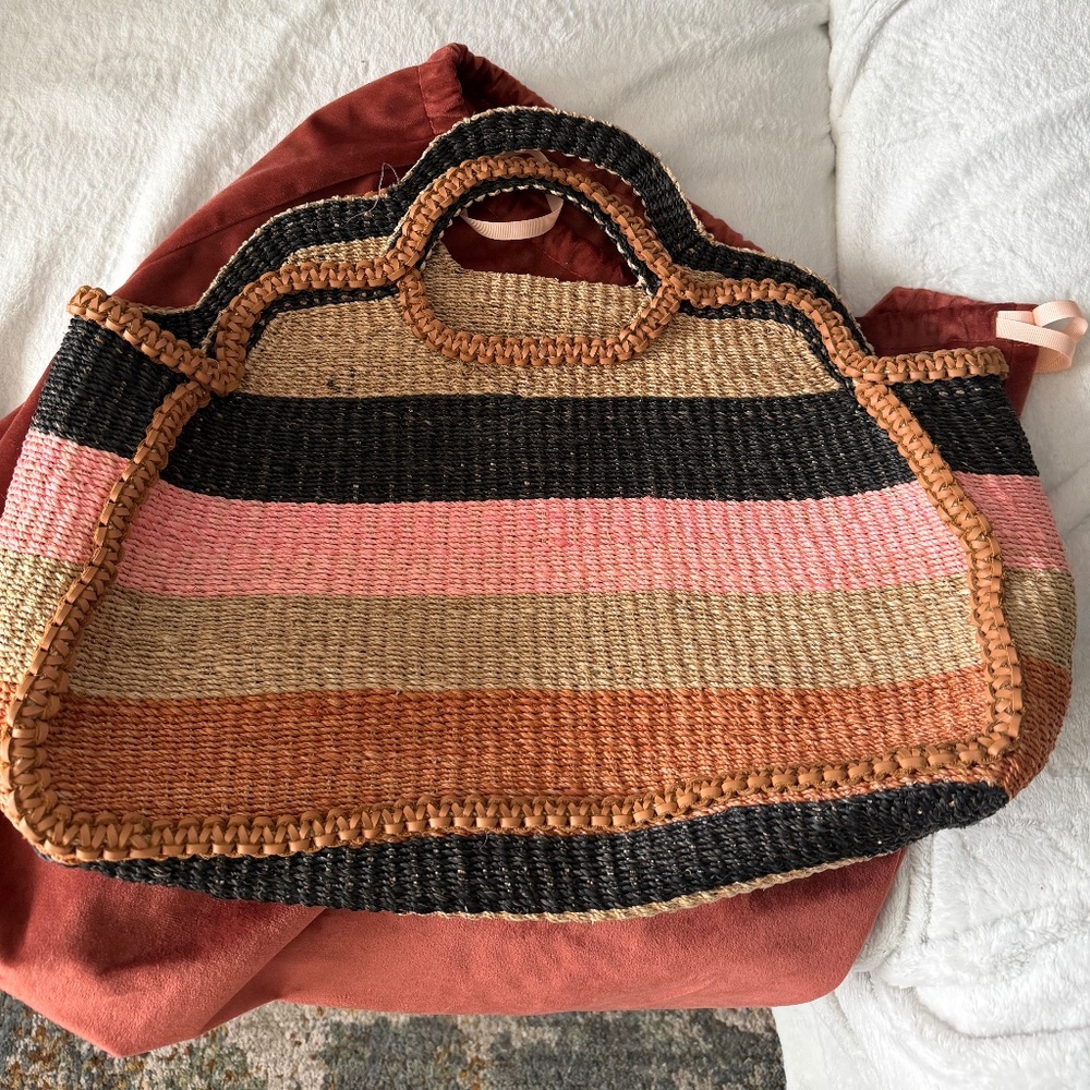Aranaz Woven Handbag with Leather Trim